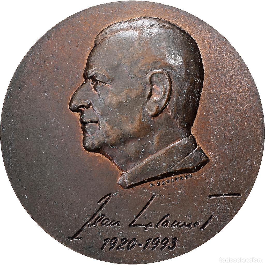 Medallas hist&oacute;ricas: [#1529392] Francia, medalla, Jean Lecanuet, Ville de Rouen, 1993, Bronce, Javaudin, MBC+