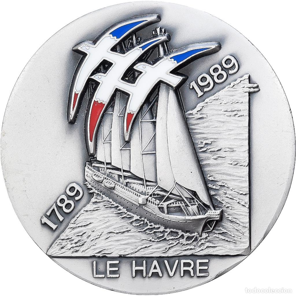 Medallas hist&oacute;ricas: [#1529401] Francia, medalla, Bicentenaire de la R&eacute;volution, Le Havre, 1989, SC, Bronce