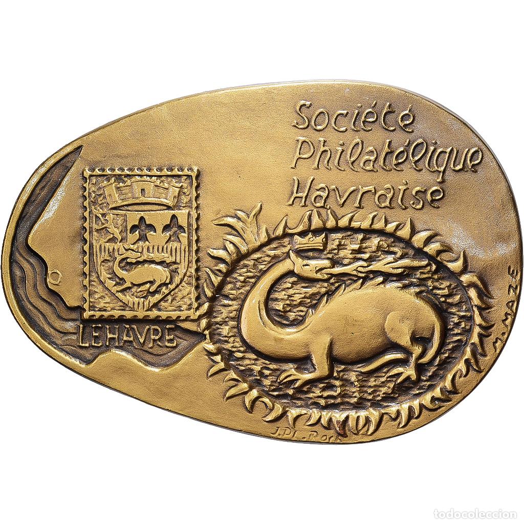 Medallas hist&oacute;ricas: [#1529406] Francia, medalla, Soci&eacute;t&eacute; Philat&eacute;lique Havraise, 1996, Bronce, Maze, EBC