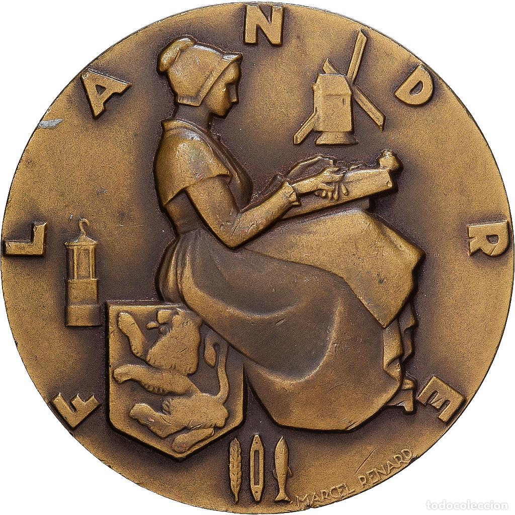 Medallas hist&oacute;ricas: [#1529416] Francia, medalla, Compagnie G&eacute;n&eacute;rale Transatlantique, Flandre, Bronce, Renard