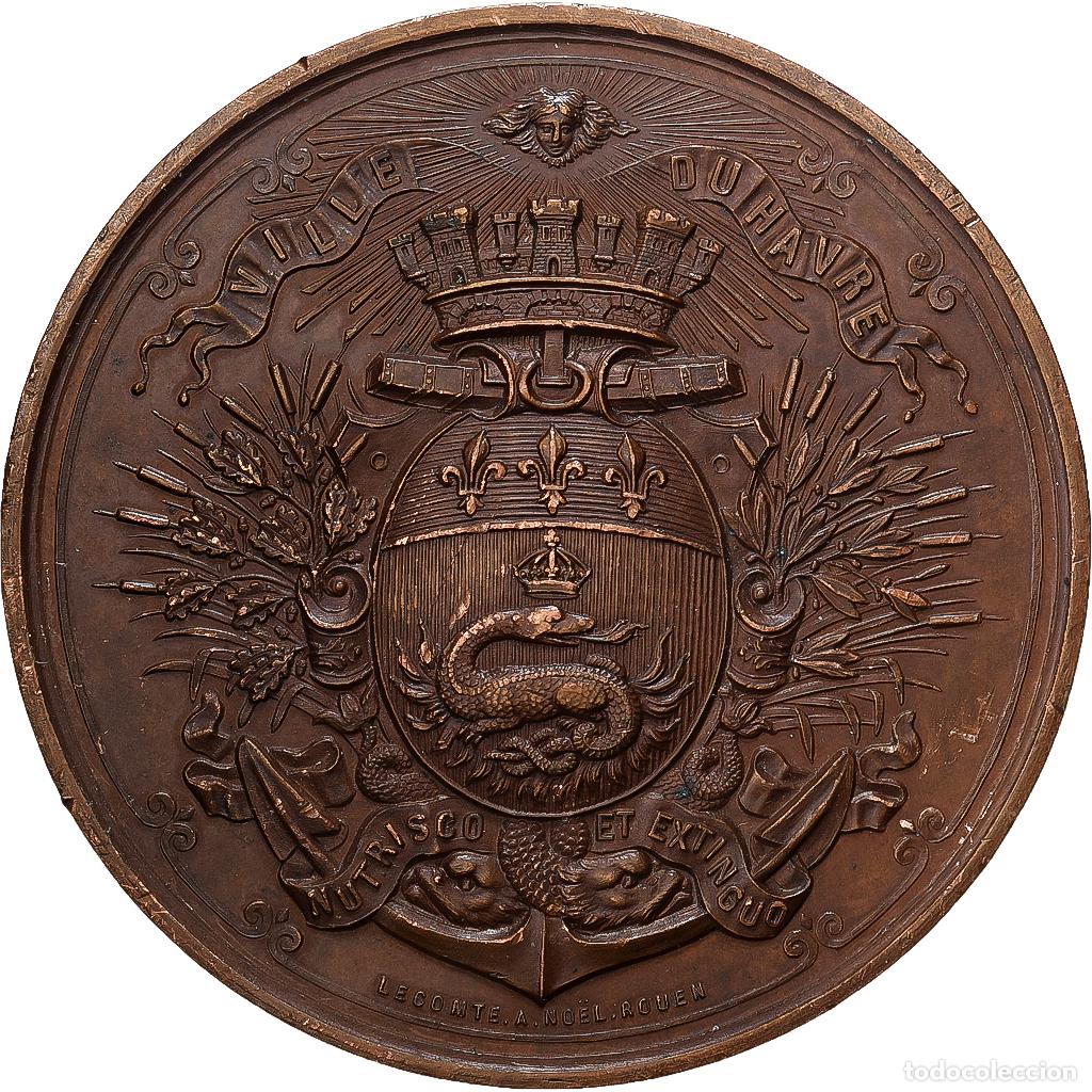 Medallas hist&oacute;ricas: [#1529432] Francia, medalla, Soci&eacute;t&eacute; Fr&eacute;d&eacute;ric Bellanger, H&acirc;vre, 1990, Cobre, Lecomte