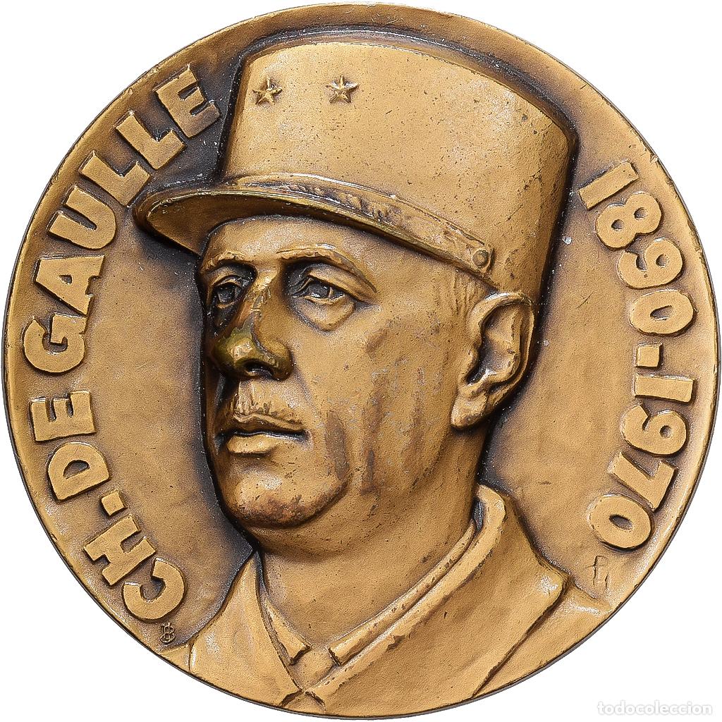 Medallas hist&oacute;ricas: [#1529446] Francia, medalla, Hommage au G&eacute;n&eacute;ral de Gaulle, La Boisserie, 1970, Bronce