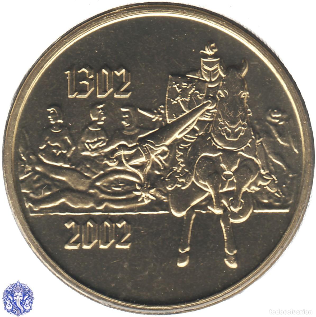 Medallas hist&oacute;ricas: B&Eacute;LGICA Token Medalla de Ceca 2002 Batalla de las Espuelas de Oro (1302)
