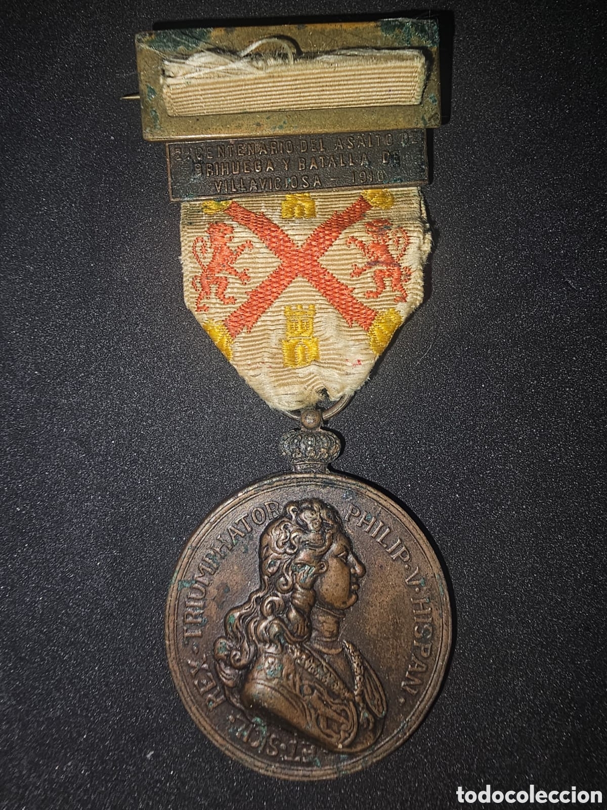 Medallas hist&oacute;ricas: Pasador II Centenario del asalto a Brihuega y batalla Villaviciosa 1910