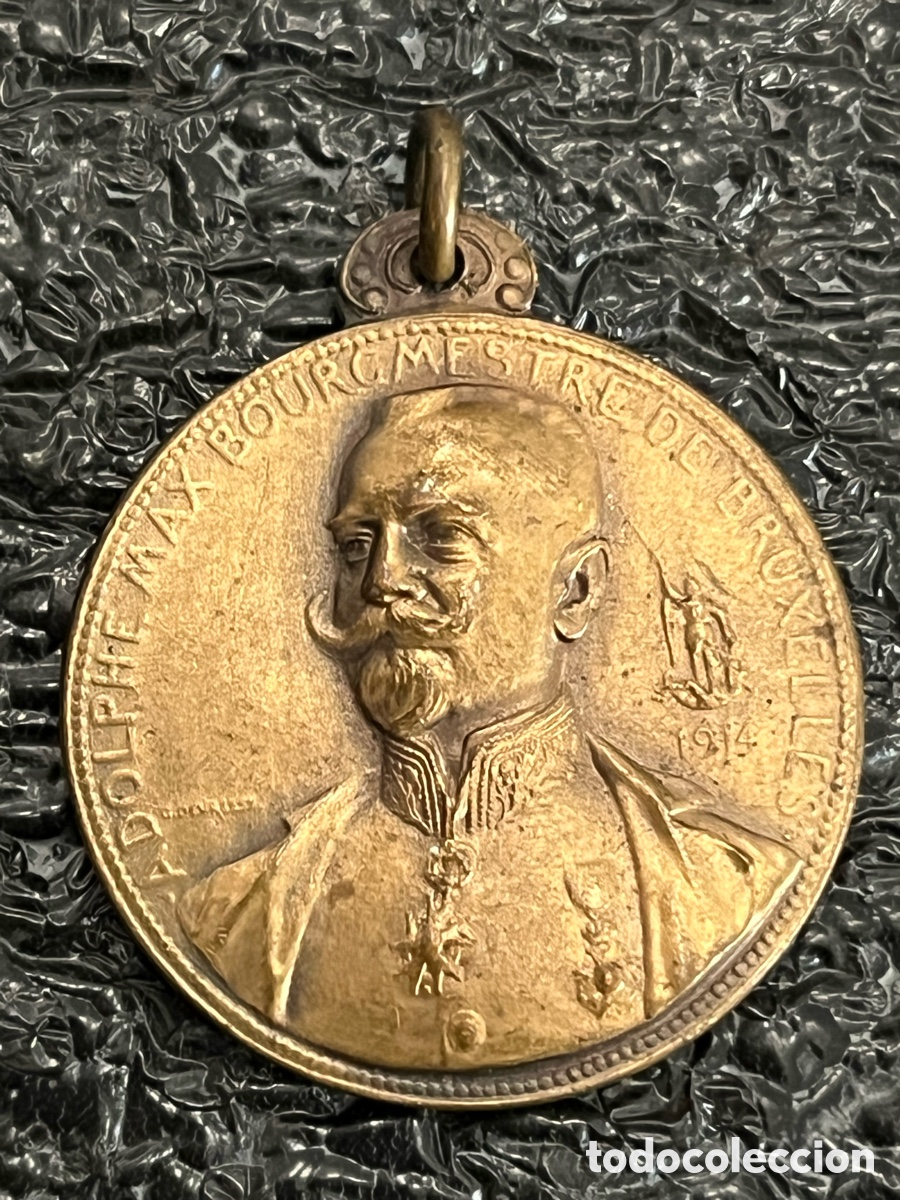 Medallas hist&oacute;ricas: Medalla de bronce B&eacute;lgica - Adolphe Max Bourgmestre de Bruxelles - 1914 - Devreese