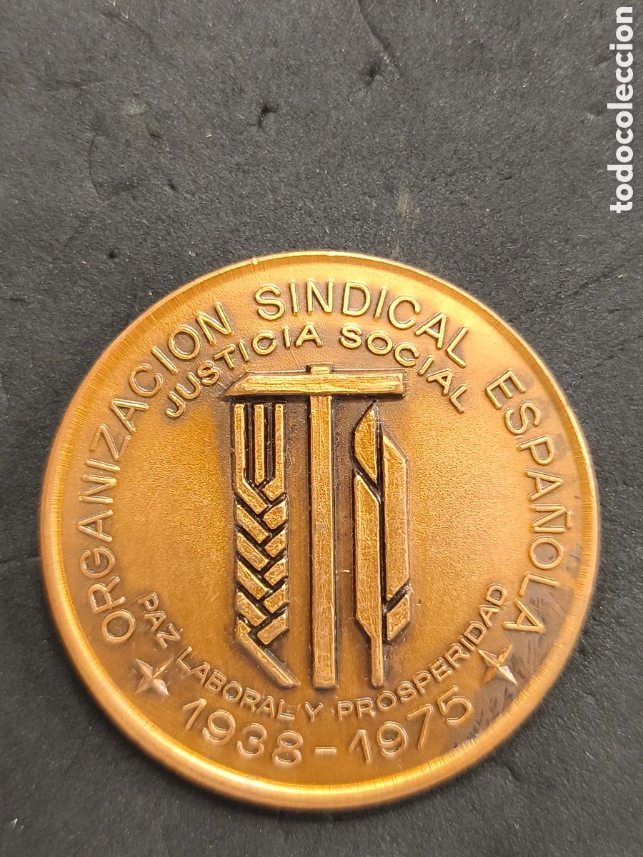 Medallas hist&oacute;ricas: Organizaci&oacute;n sindical espa&ntilde;ola IX aniversario Francisco Franco