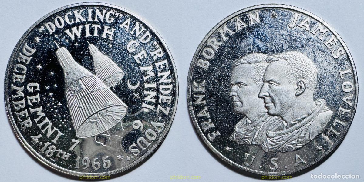 Medallas hist&oacute;ricas: GEMINI 7 FRANK BORMAN AND JAMES LOVELL MEDALLA PLATA