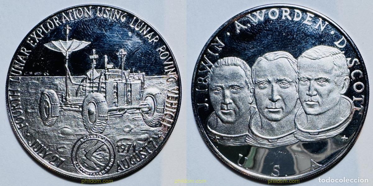 Medallas hist&oacute;ricas: J.IRWIN A.WORDEN D.SCOTT MEDAL APOLLO 15 1971