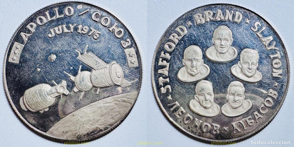 Medallas hist&oacute;ricas: APOLLO STAFFORD BRAND ЛЕОНОВ-КУБАСОВ SLAYTON JULY 1975 MEDALLA PLATA