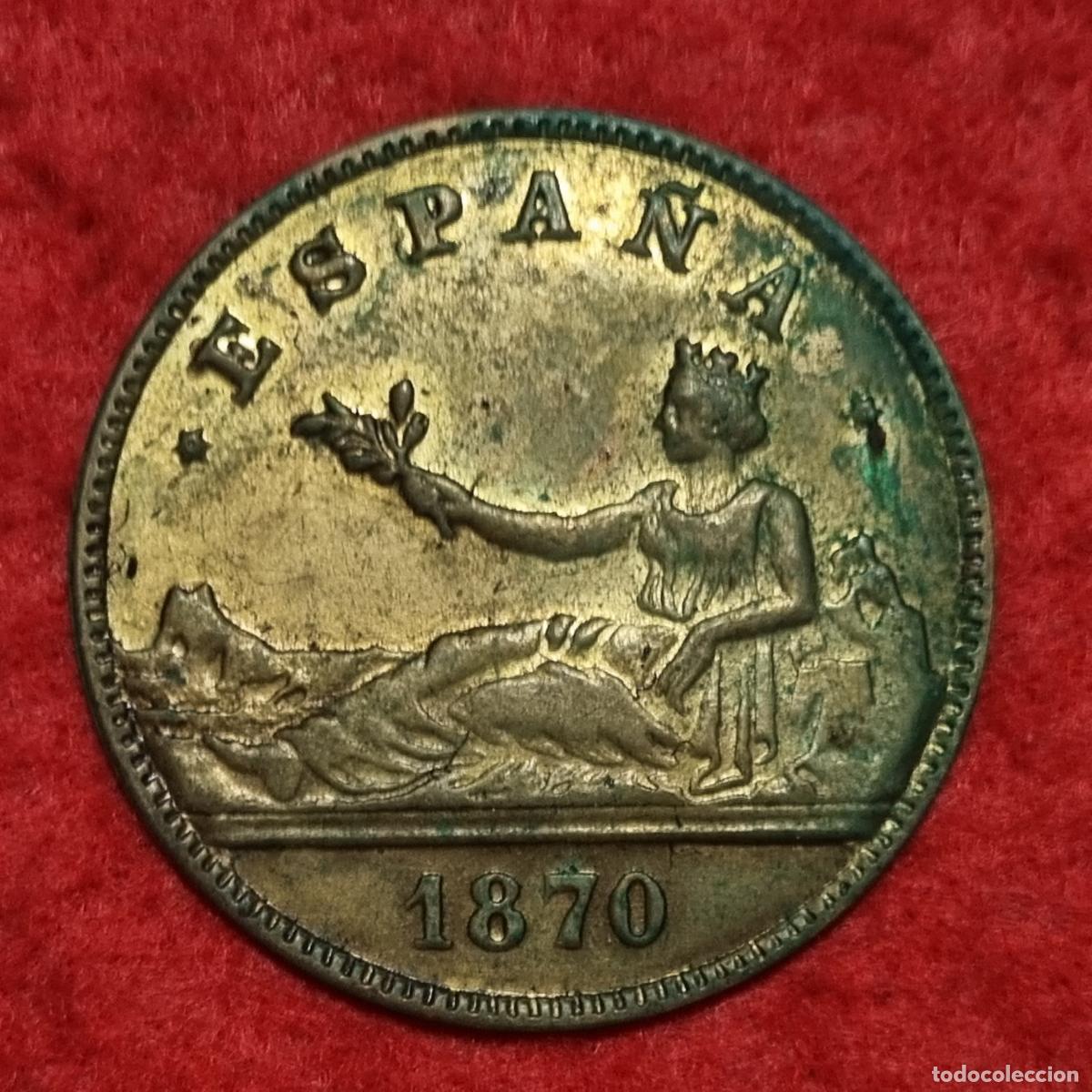 Medallas hist&oacute;ricas: MEDALLA TIPO CHAPA IMITANDO LAS 5 PESETAS O DURO DE 1870 ORIGINAL C38