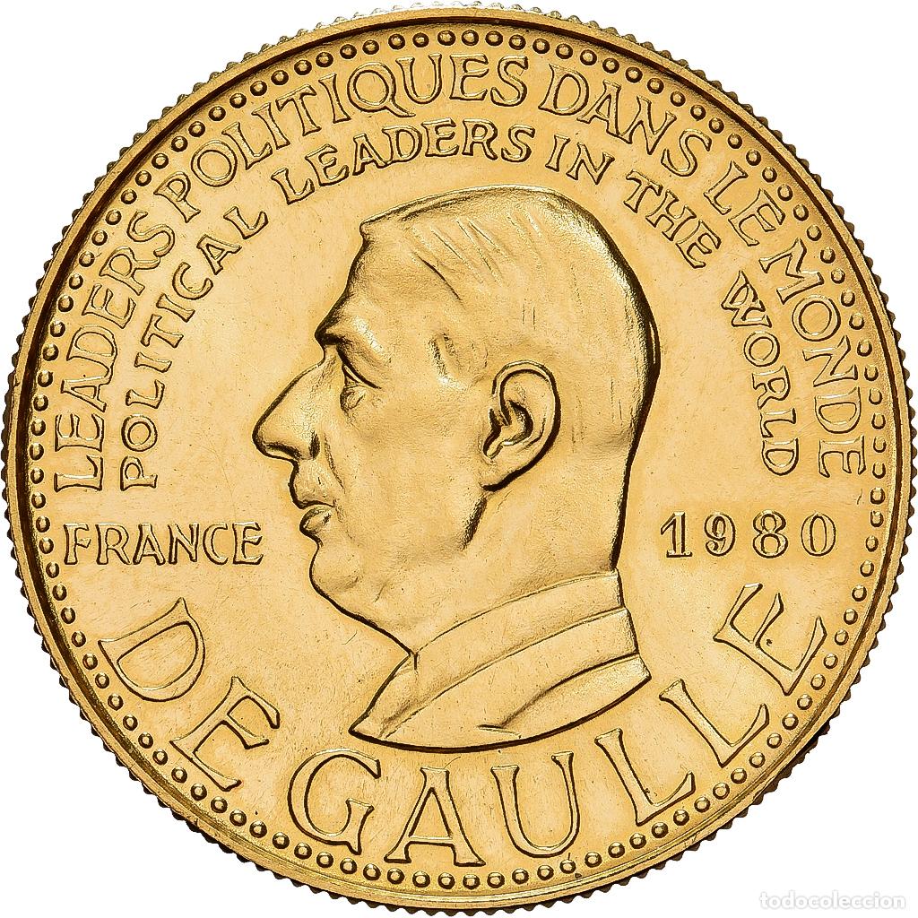 Medallas hist&oacute;ricas: [#1117853] Francia, medalla, Charles De Gaulle, 1980, Oro, FDC