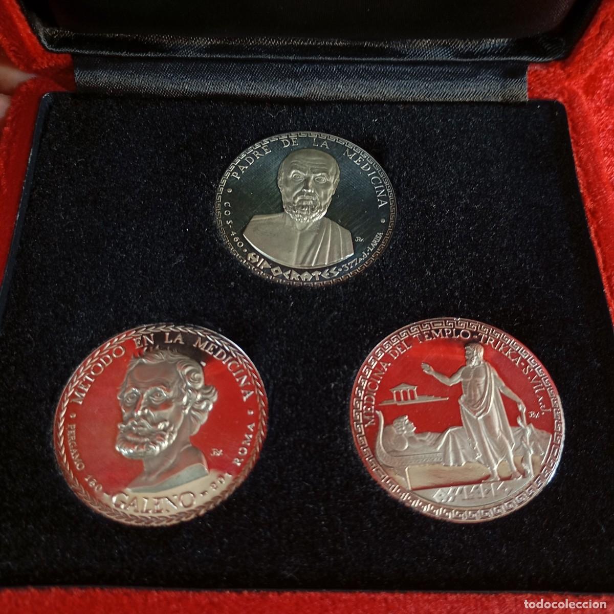 Medallas hist&oacute;ricas: MEDICINA - MEDALLAS - 63 G DE PLATA FINA - EDICI&Oacute;N 250 EJEMPLARES - HIPOCRATES, GALENO, ETC / 3