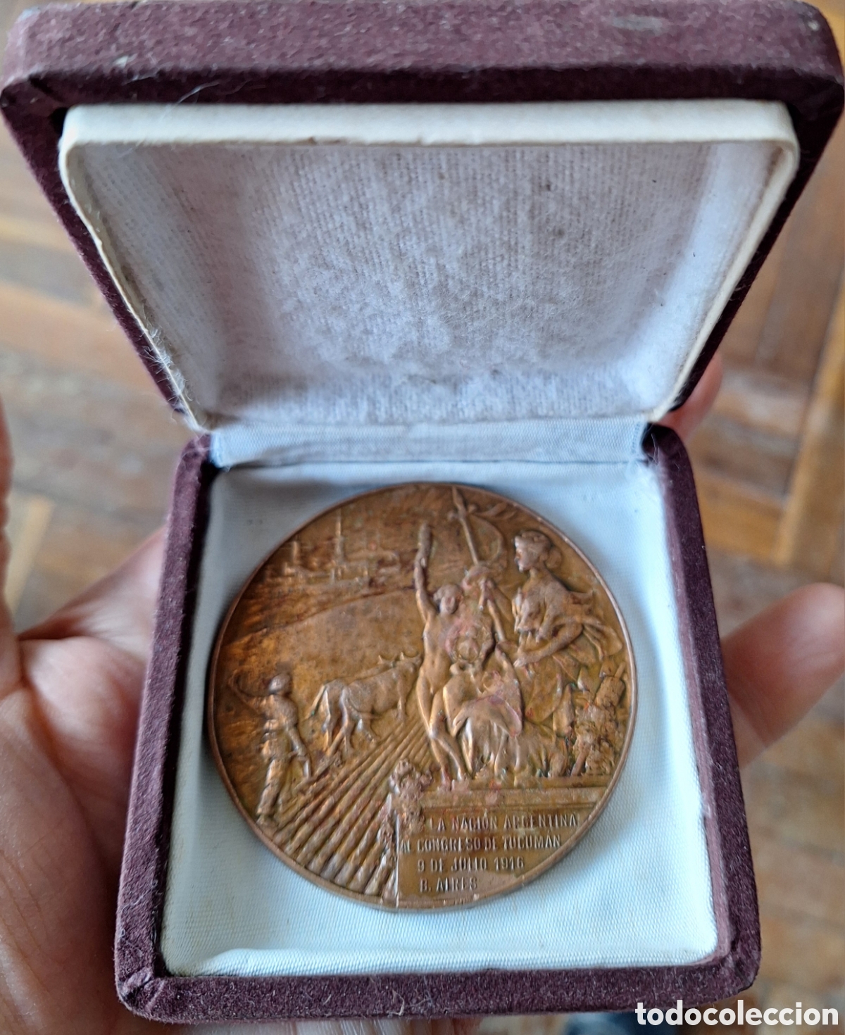 Medallas hist&oacute;ricas: MEDALLA LA NACION ARGENTINA AL CONGRESO DE TUCUMAN 1816 1916 CENTENARIO INDEPENDENCIA ARGENTINA