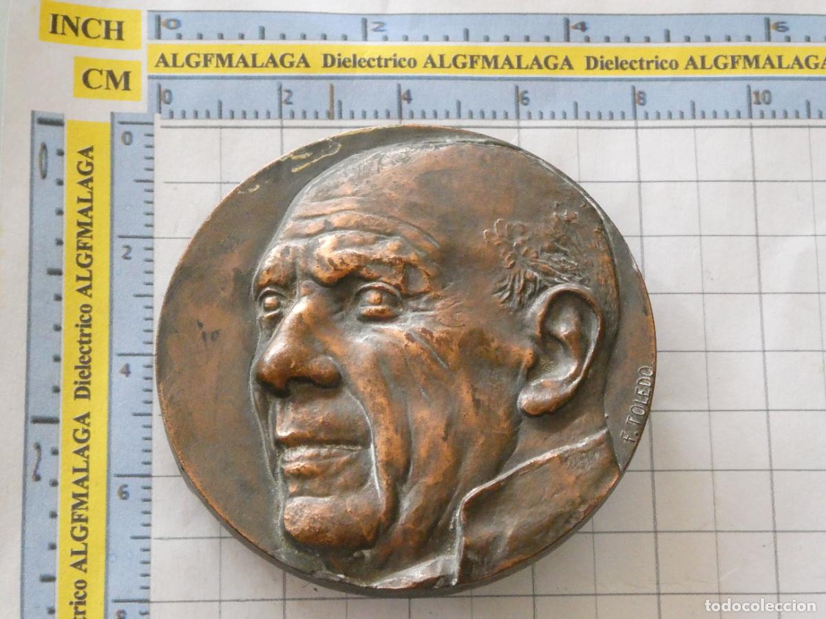 Medallas hist&oacute;ricas: GRAN MEDALLA MEDALL&Oacute;N BRONCE PABLO PICASSO A&Ntilde;O 1974. MARCAJE FNMT F. TOLEDO. 500GR