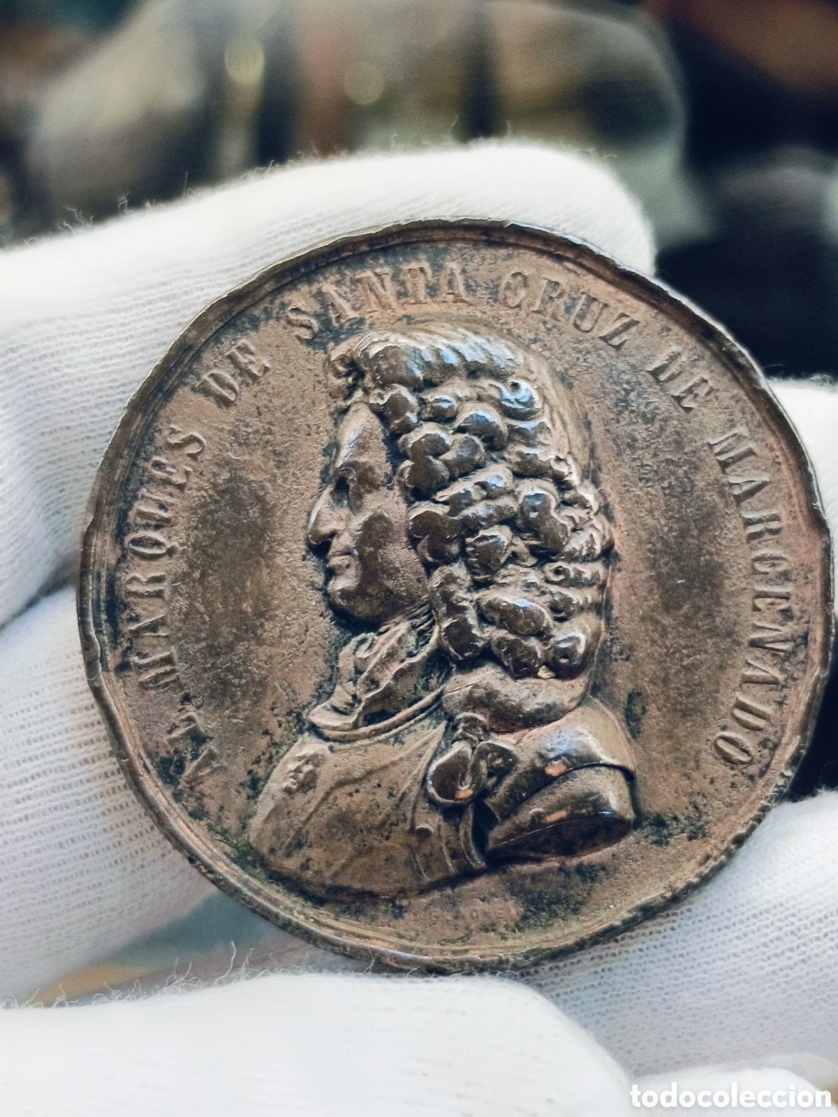 Medallas hist&oacute;ricas: MEDALLA AL II CENTENARIO DEL MARQUES DE SANTA CRUZ DE MARCENADO - 1884 - BRONCE