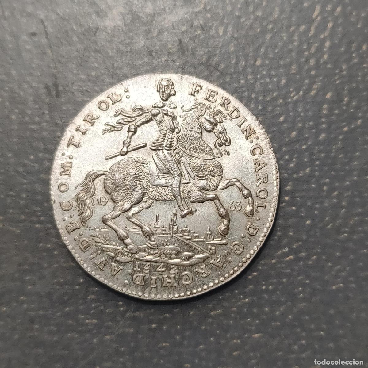 Medallas hist&oacute;ricas: MEDALLA AUSTRIA 1642 ARCH FERDINANDO CAROL 2 DUCADOS CONMEMORATIVE RESTRIKE 1963