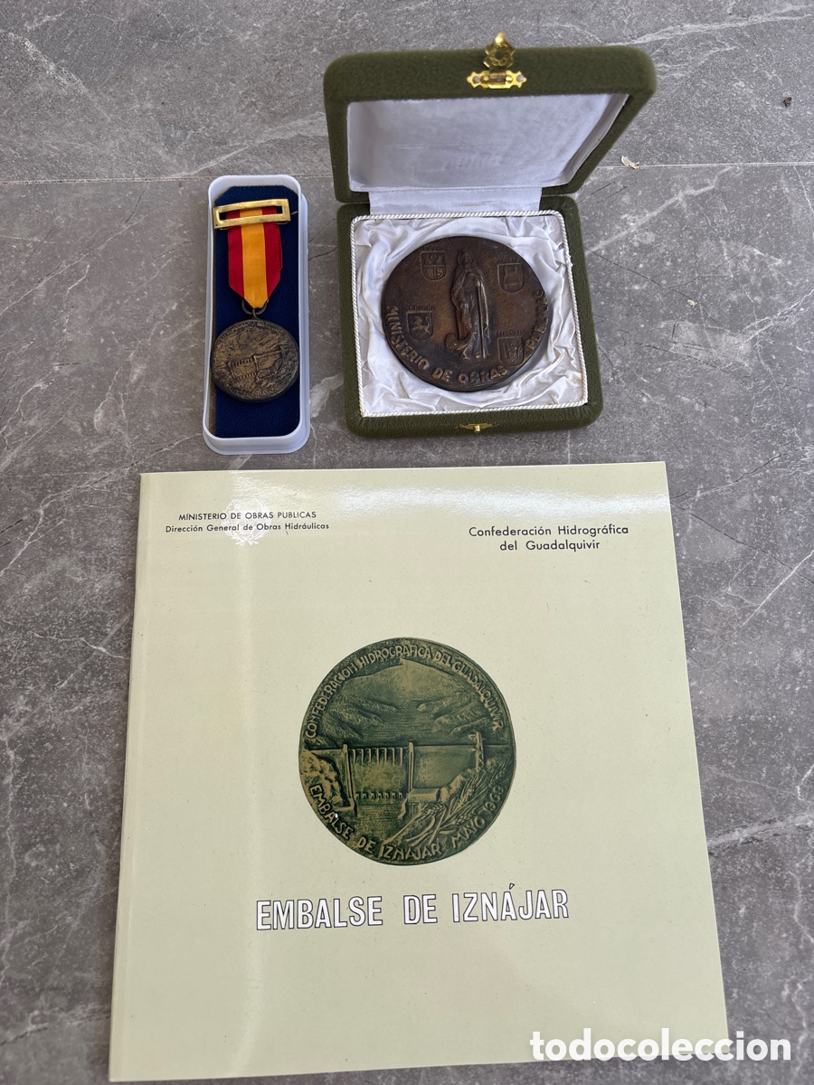Medallas hist&oacute;ricas: Lote de Gran Gala Inauguracion Embalse Iznajar 1969 COMPLETO