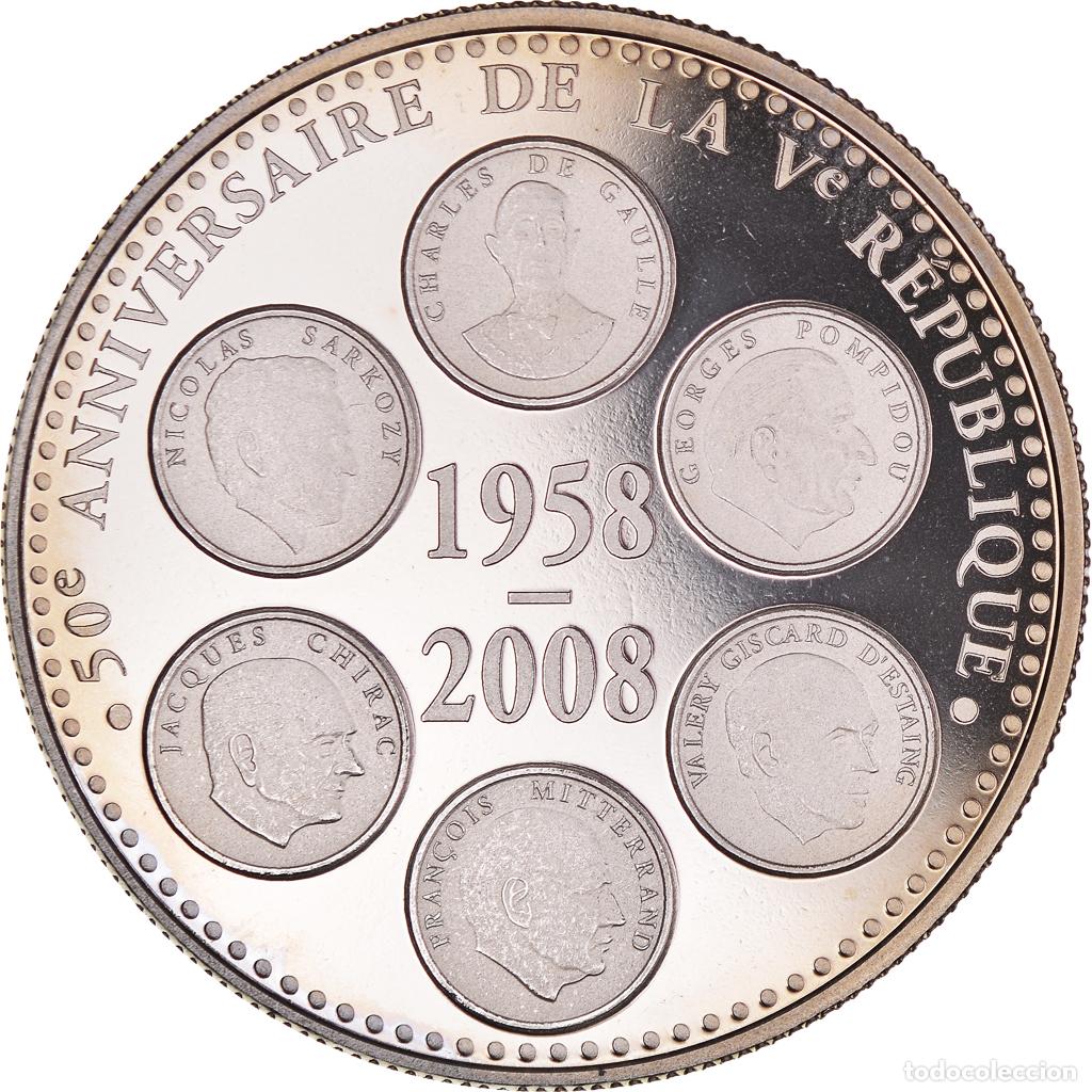 Medallas hist&oacute;ricas: [#368062] Francia, medalla, 50&egrave;me Anniversaire de la V&egrave;me R&eacute;publique, Politics, 2008