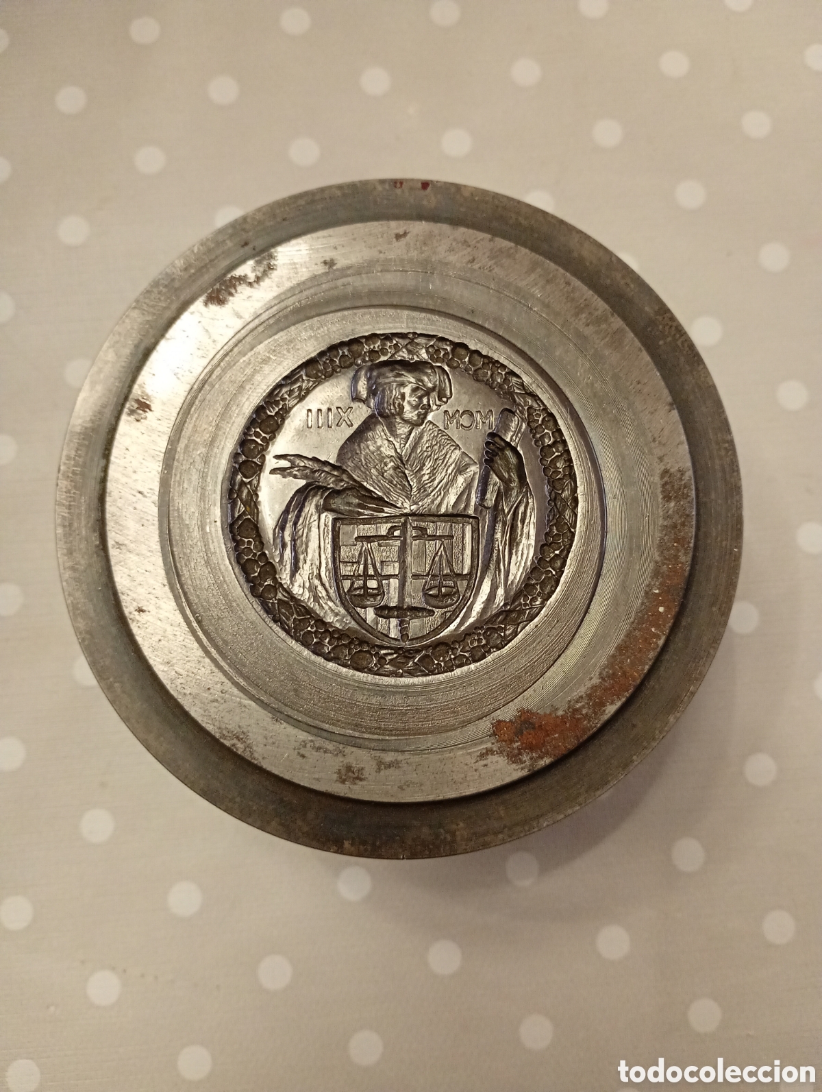 Medallas hist&oacute;ricas: Mari&agrave; Andreu Estany - Cu&ntilde;o, matr&iacute;z, troquel - Medalla Colegio de Abogados Barcelona, 1913. Anverso.