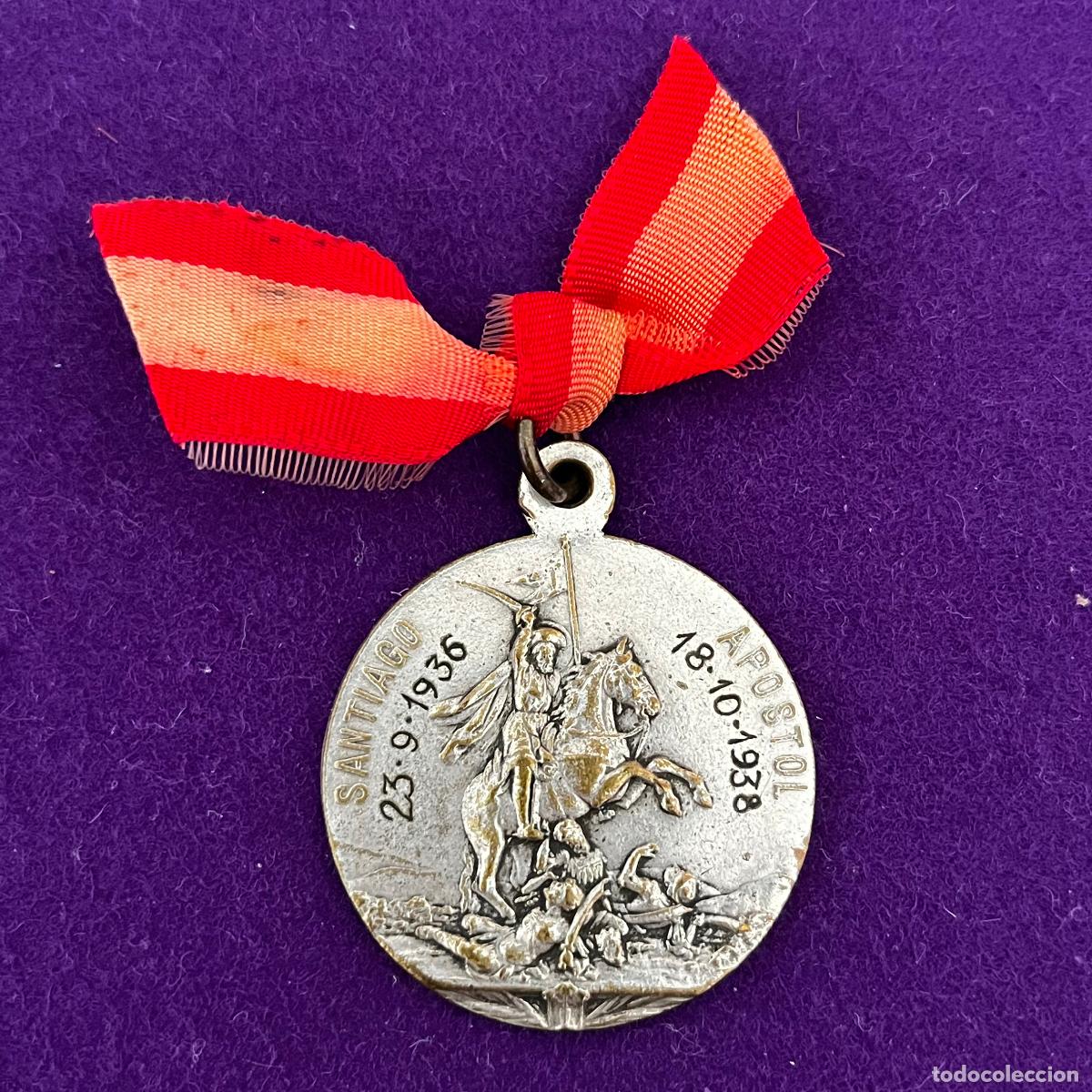 Medallas hist&oacute;ricas: MEDALLA GUERRA CIVIL. SANTIAGO APOSTOL. 23-9-1936. 18-10-1938. RECUERDO DE SANTIAGO. PLATEADA.