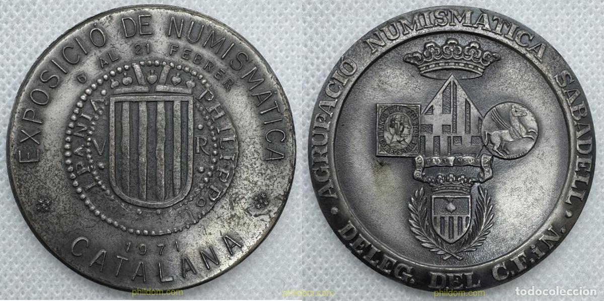 Medallas hist&oacute;ricas: MEDALLA AGRUPACI&Oacute; NUMISMATICA SABADELL - DELEG. DEL C.FIN DE 1971 - PLATA