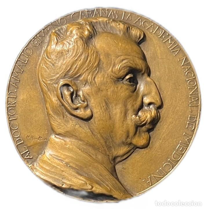 Medallas hist&oacute;ricas: ESPA&Ntilde;A. MEDALLA DOCTOR AMALIO GIMENO CABA&Ntilde;AS. LA ACADEMIA NACIONAL DE MEDICINA. MARIANO BENLLIURE