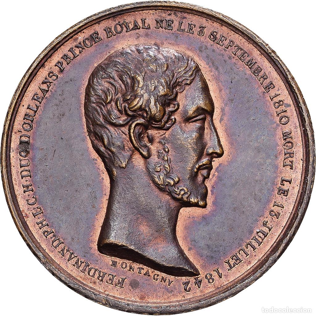 Medallas hist&oacute;ricas: [#1202929] Francia, medalla, Mort de Ferdinand Philippe, Duc d'Orl&eacute;ans, 1842, Bronce