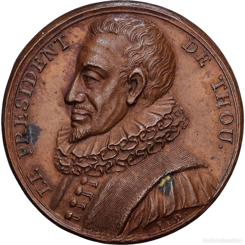 Medallas hist&oacute;ricas: [#1202933] Francia, medalla, JACQUES AUGUSTE DE THOU, 1617, Bronce, Dassier, EBC+