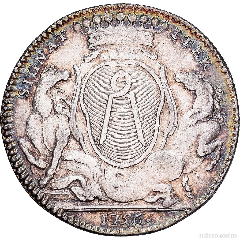 Medallas hist&oacute;ricas: [#1202932] Francia, medalla, Echevins et Maires de Nantes, J.B Gell&eacute;e de Pr&eacute;mion, 1756