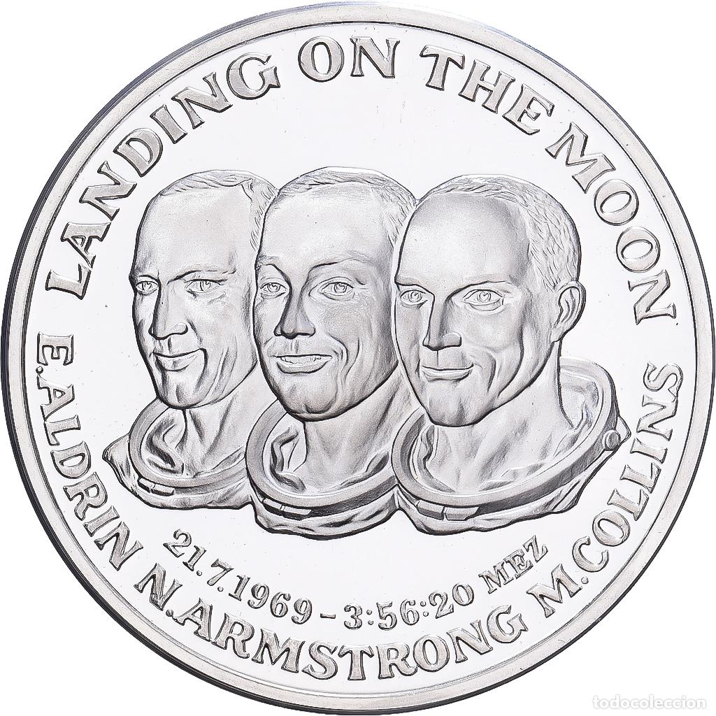 Medallas hist&oacute;ricas: [#1167665] Francia, medalla, Landing on the Moon, N.Amstrong, Plata, SC