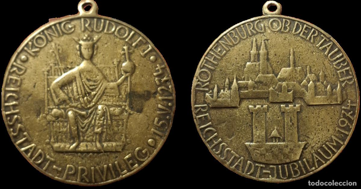 Medallas hist&oacute;ricas: medalla de 1974 conmemorativa del aniversario de la ciudad de Rothenburg ob der Tauber.Alemania