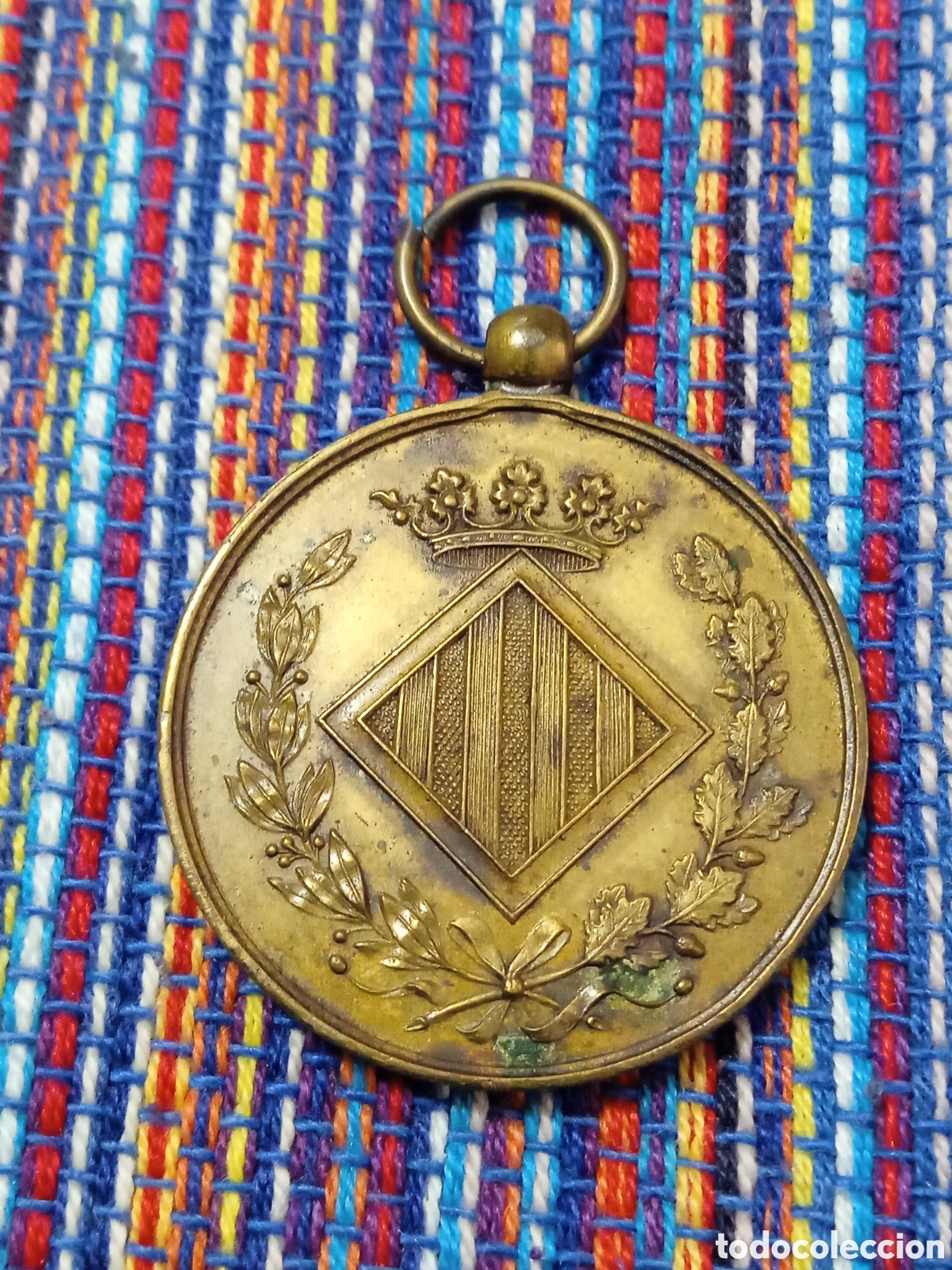 Medallas hist&oacute;ricas: Rara medalla con anilla Primer Congr&eacute;s Catalanista de 1880 Barcelona Catalu&ntilde;a Fabricante: Castells