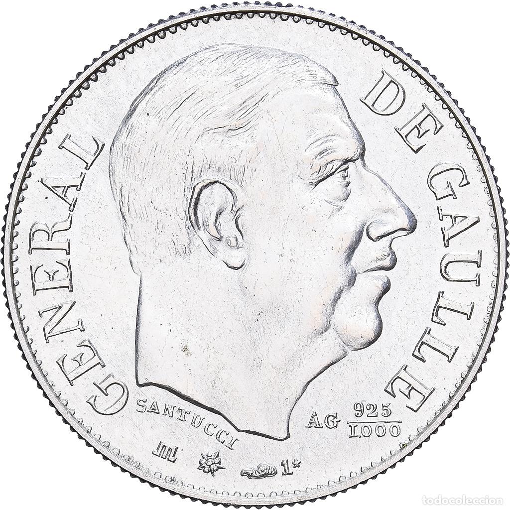 Medallas hist&oacute;ricas: [#1167796] Francia, zeton, G&eacute;n&eacute;ral De Gaulle, 1980, Plata, SC