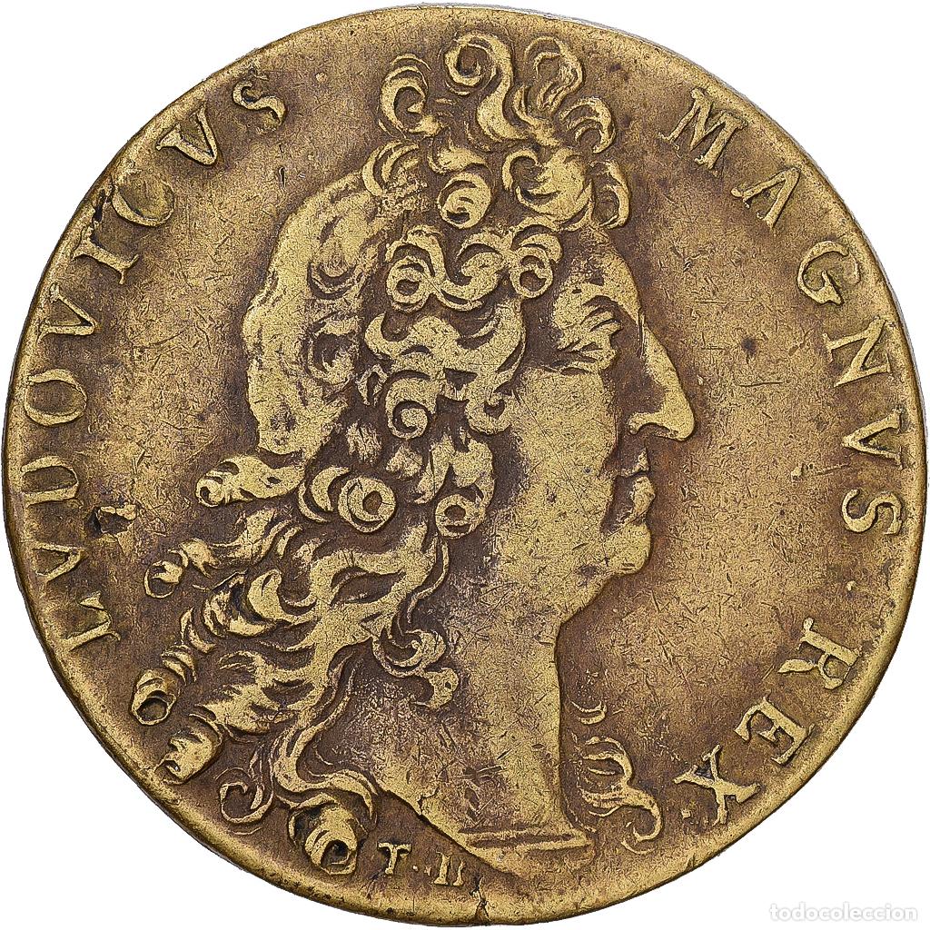 Medallas hist&oacute;ricas: [#1202999] Francia, zeton, Louis XIV, Et Victor Fulmina Ponit, 1698, Lat&oacute;n, BC+