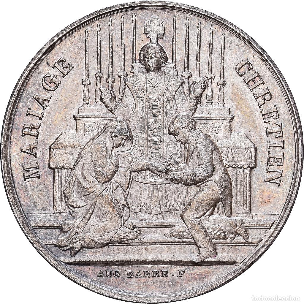 Medalhas hist&oacute;ricas: [#1167846] Francia, medalla, Religion, Mariage Chr&eacute;tien, Plata, Barre, EBC