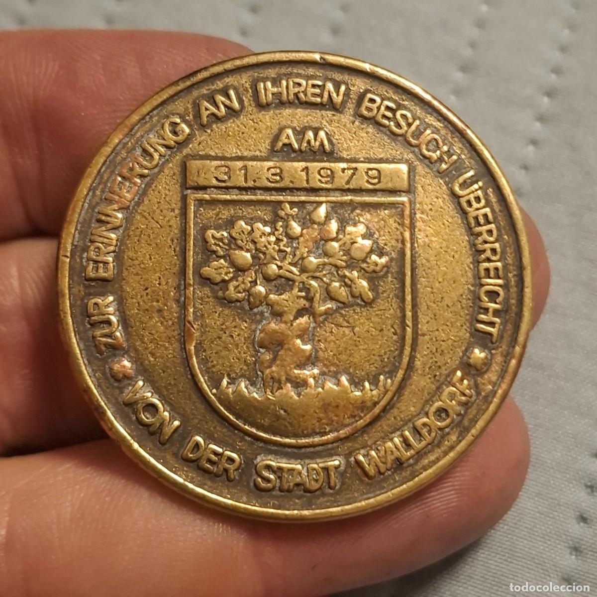 Medallas hist&oacute;ricas: conmemorativa de visita.emitida por la ciudad de Walldorf .Alemania. 31-3-79
