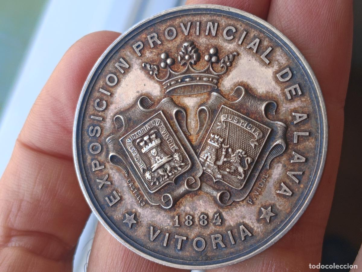Medallas hist&oacute;ricas: Medalla al m&eacute;rito de 1884 de Vitoria. Exposici&oacute;n provincial de Alava, Pa&iacute;s Vasco. Plata