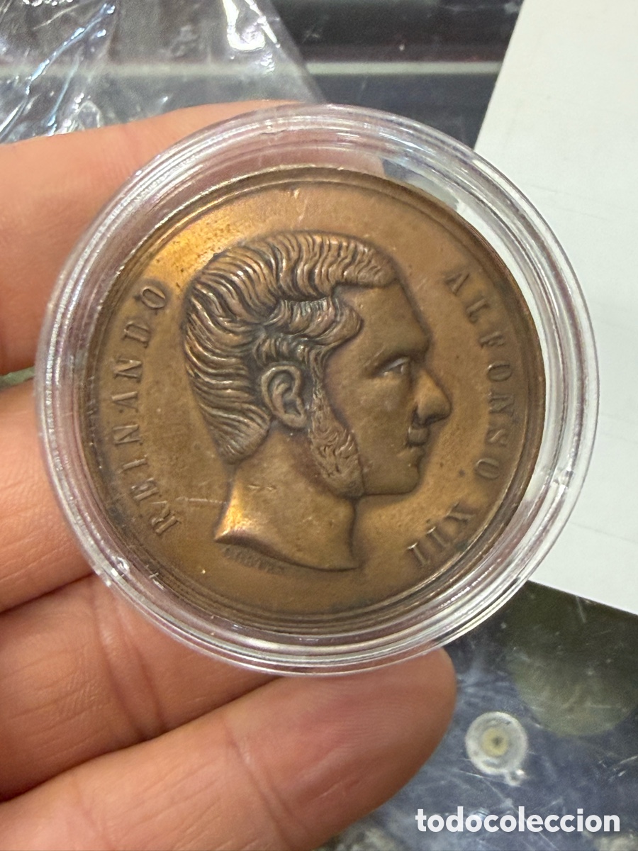Medallas hist&oacute;ricas: Alfonso XII medalla exposici&oacute;n vin&iacute;cola 1877