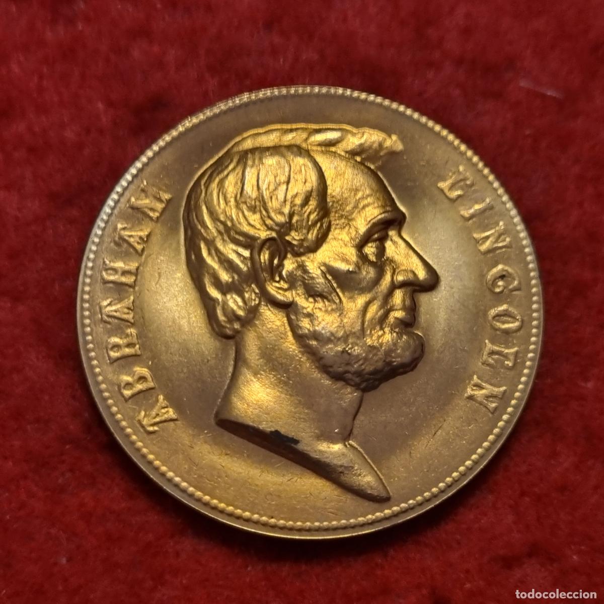 Medallas hist&oacute;ricas: MEDALLA ABRAHAM LINCOLN CONMEMORATIVA PRESIDENTE USA ORIGINAL C9