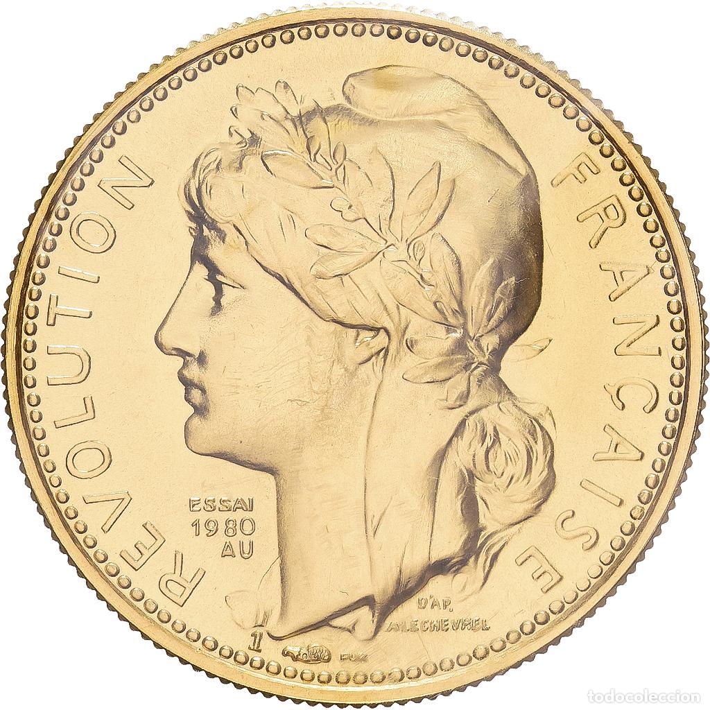 Medallas hist&oacute;ricas: [#1545705] Francia, medalla, Bicentenaire de la R&eacute;volution Fran&ccedil;aise, 1980, MDP, Oro