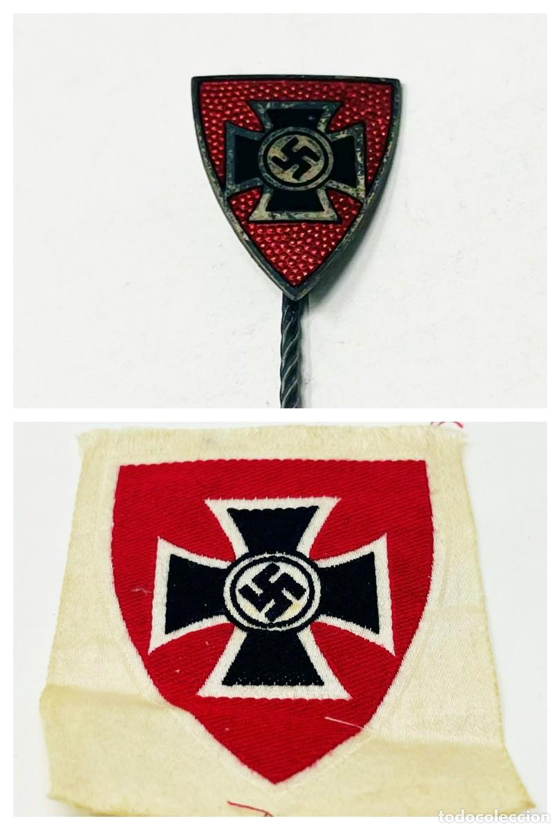Historical Medals: Lote NSRKB Original WWII &ndash; Pin de Solapa GES GESCH + Parche BeVo Uniforme Veteranos Alemania