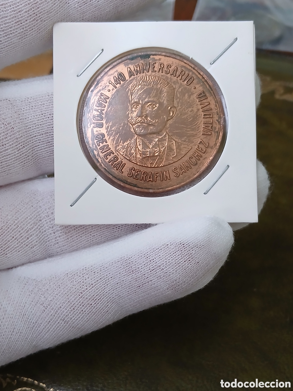 Medallas hist&oacute;ricas: L176P11.Cuba placa-medalla 140 Aniversario Seraf&iacute;n Sanchez