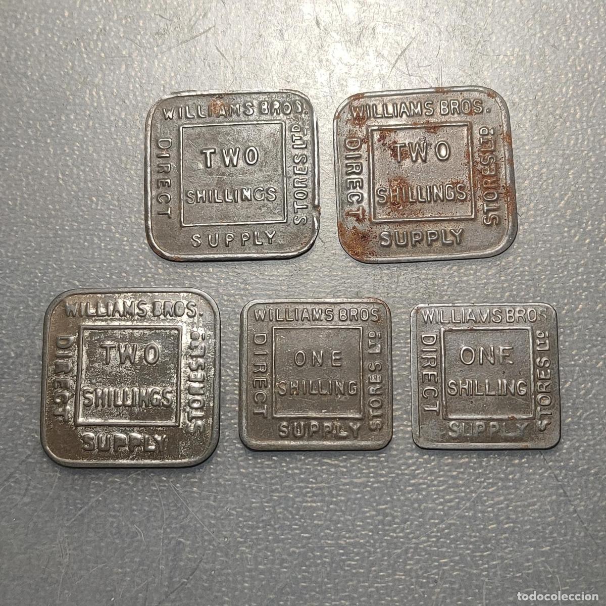 Medallas hist&oacute;ricas: GRAN BRETA&Ntilde;A GREAT BRITAIN LOTE 5 TOKENS SHILLINGS