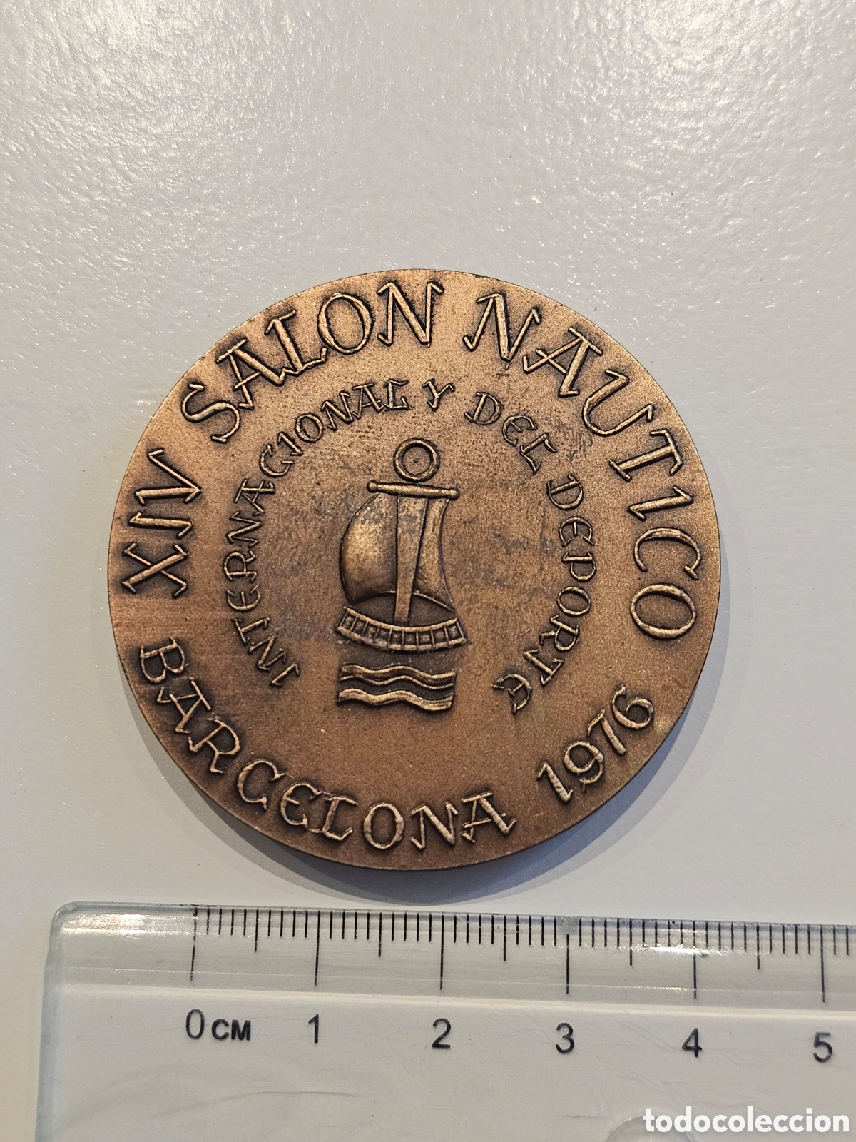 Medallas hist&oacute;ricas: ​Medalla Conmemorativa Bronce - XIV Sal&oacute;n N&aacute;utico Internacional Barcelona 1976 Corbeta atrevida 1794
