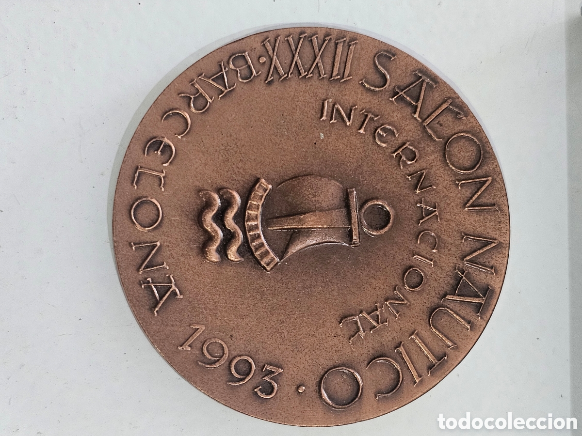 Medallas hist&oacute;ricas: Medalla cobre del 32 Sal&oacute;n N&aacute;utico internacional Barcelona 1993 Balandro Hispania Alfonso XIII 1909