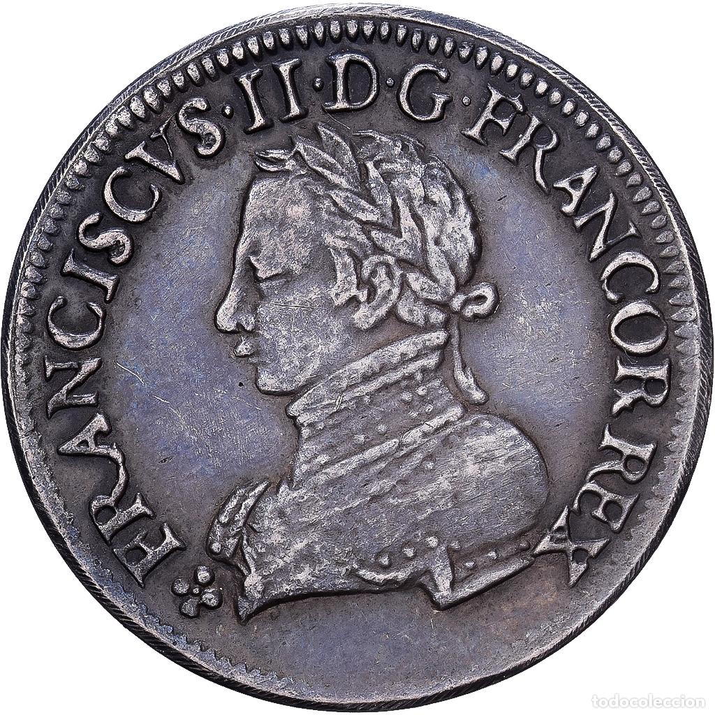 Medallas hist&oacute;ricas: [#1203074] Francia, zeton, Fran&ccedil;ois II, 1559, Plata, Le sacre &agrave; REIMS, MBC+