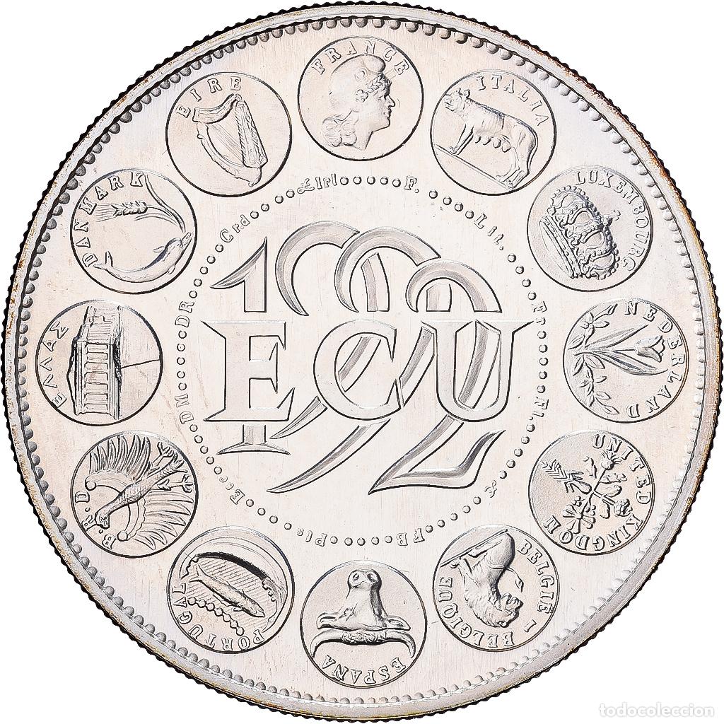 Medallas hist&oacute;ricas: [#1529755] Francia, medalla, Ecu Europa, Marianne, 1992, Plata, Rodier, FDC