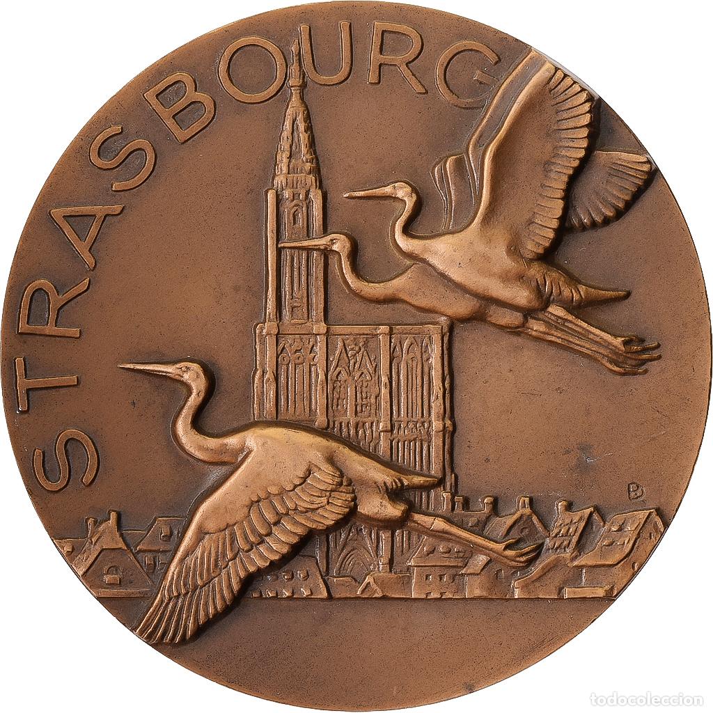 Medallas hist&oacute;ricas: [#1529467] Francia, medalla, Cigognes, Rugby, Tournoi des VI Nations, Strasbourg, 1966