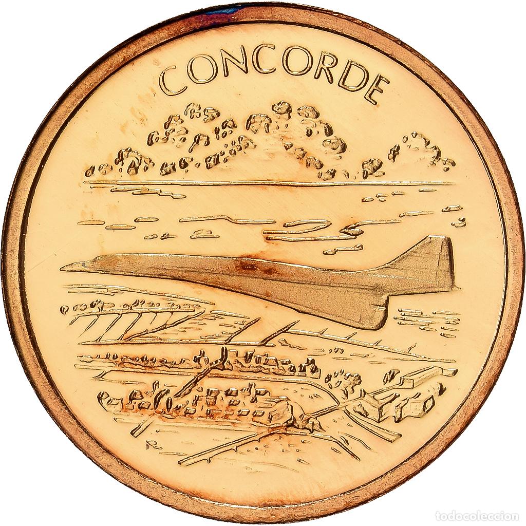 Medallas hist&oacute;ricas: [#1529671] Francia, medalla, Histoire de l'Aviation, Le Concorde, 2010, Oro, FDC