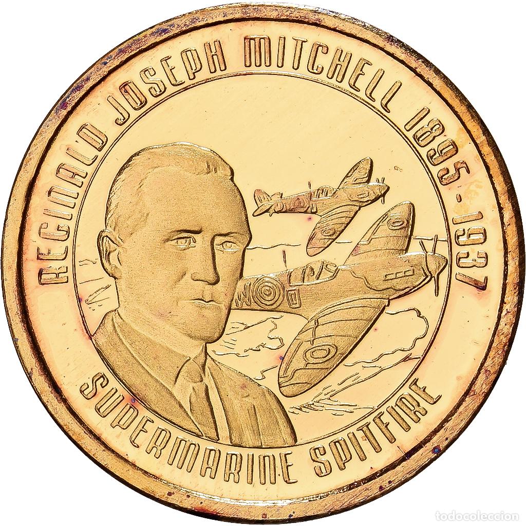 Medallas hist&oacute;ricas: [#1529672] Francia, medalla, Supermarine Spitfire, 2010, Oro, FDC